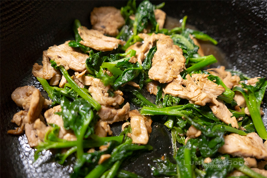 pork and malabar spinach